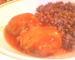 Курино-грибные тефтельки в томатном соусе