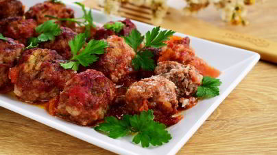 Мясные тефтели Ностальгия с рисом в томатном соусе