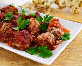 Мясные тефтели Ностальгия с рисом в томатном соусе