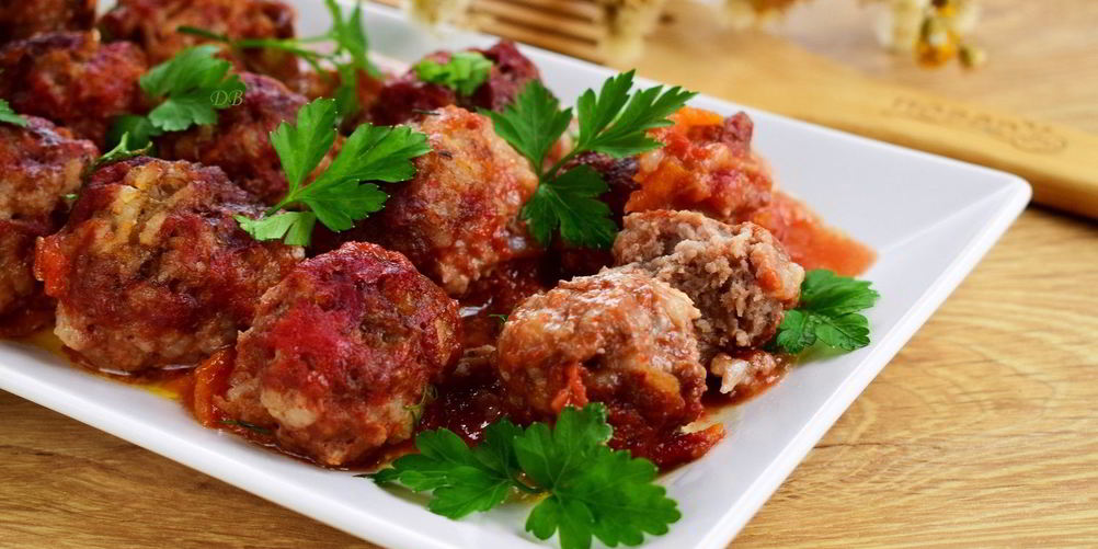 Рецепт мясные тефтели ностальгия с рисом в томатном соусе