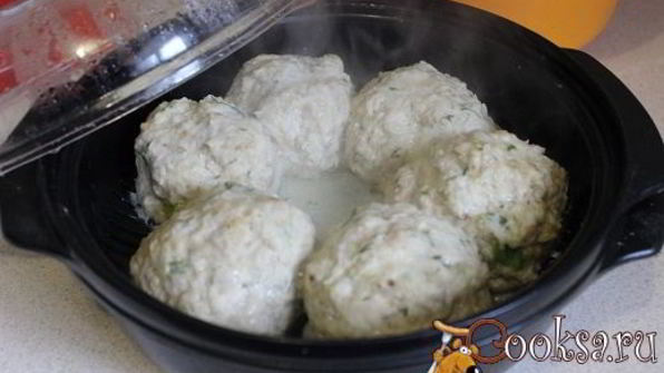 паровые куриные тефтели с овощами и овсяными хлопьями