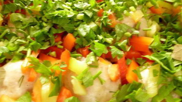 рыбно-грибные тефтельки, запеченные с овощами