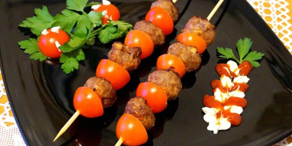 Рецепт шашлычки из тефтелек