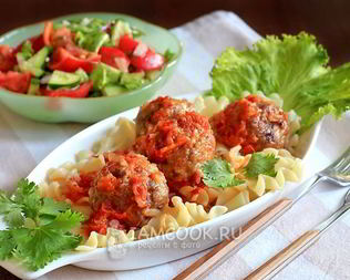 Тефтели из говяжьего фарша с подливкой