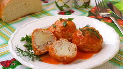 Тефтели из индюшиного фарша с цветной капустой