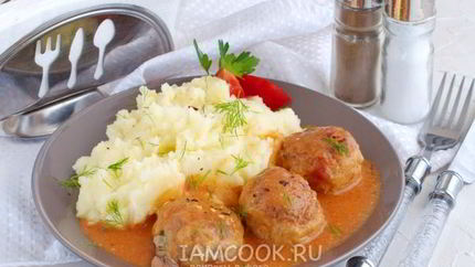 Тефтели с рисом с подливкой