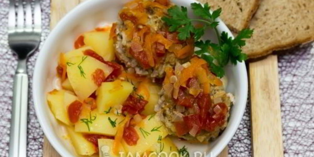 Рецепт тефтели, тушенные с картофелем