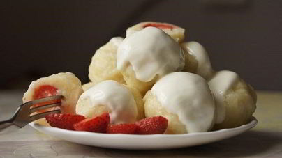 Творожные клецки с начинкой