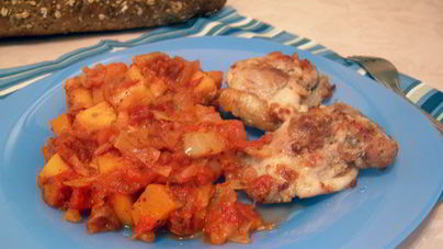 Тыквенный гарнир по-гречески