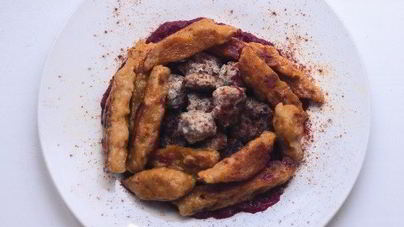 Тыквенные ньокки с тефтелями