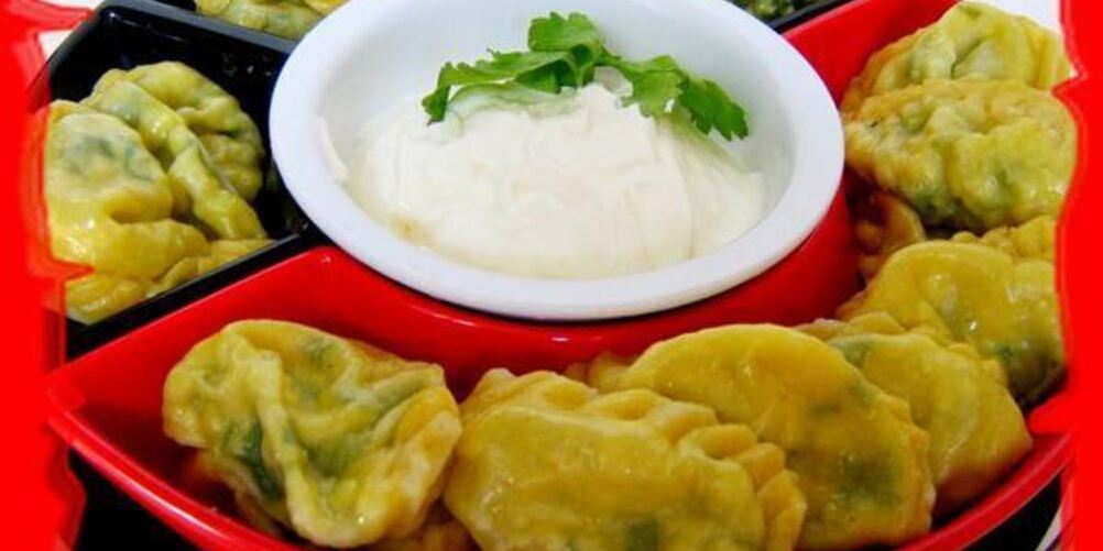 Рецепт паровые вареники с зеленью и яйцом