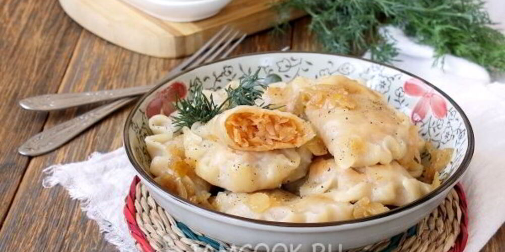 Рецепт постные вареники с капустой