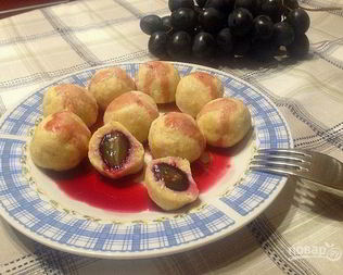 ПП-вареники с виноградом