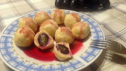 ПП-вареники с виноградом