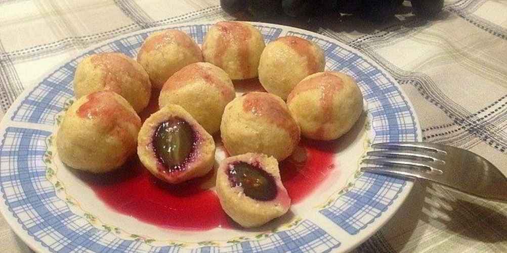 Рецепт пп-вареники с виноградом