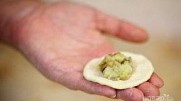 вареники с жареными грибами