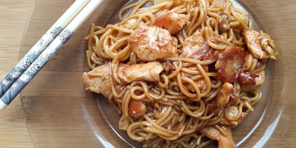 Рецепт яичная лапша терияки