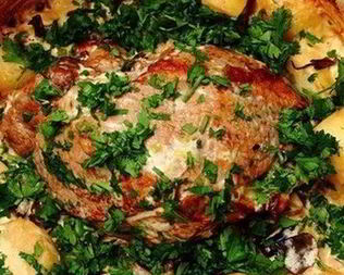 Жаркое с лесными грибами из телятины