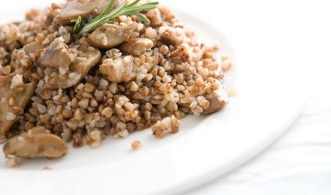 Гречка с белыми грибами