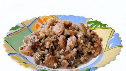 Гречка с сосисками