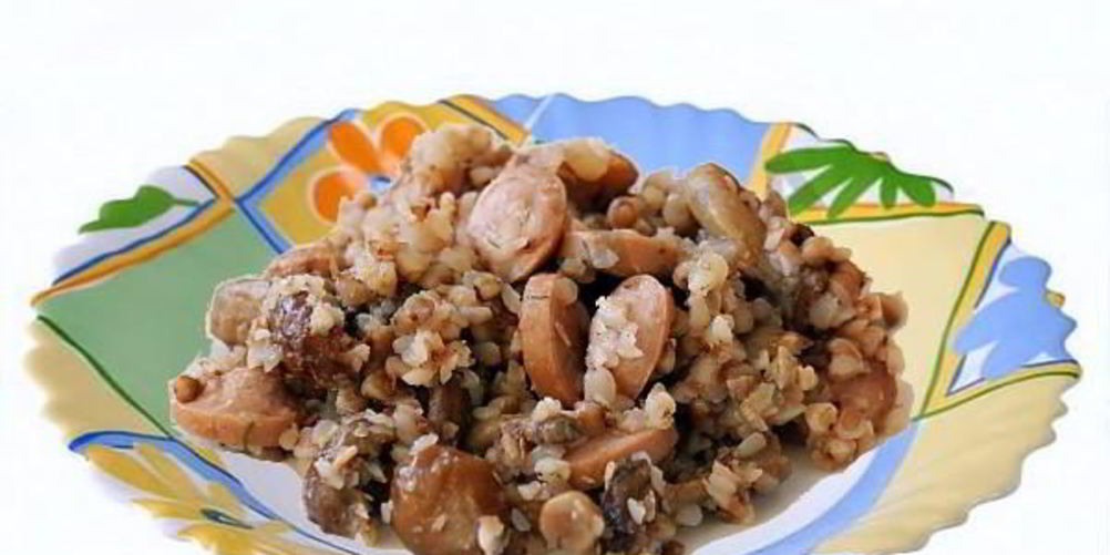 Рецепт гречка с сосисками