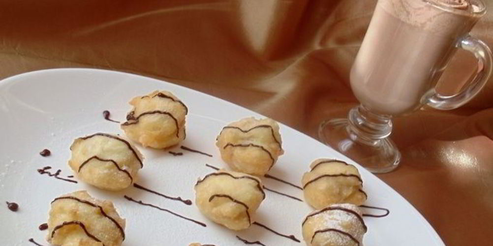 Рецепт французские пышки с шоколадно-апельсиновым напитком