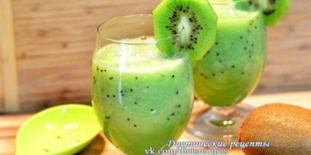 Рецепт освежающе жиросжигающий коктейль с киви