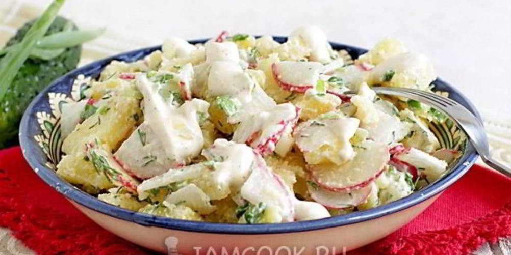 Рецепт картофельный салат с редисом