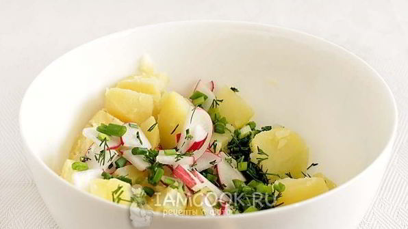 картофельный салат с редисом