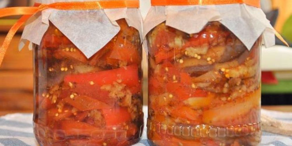 Рецепт консервированный салат из баклажанов
