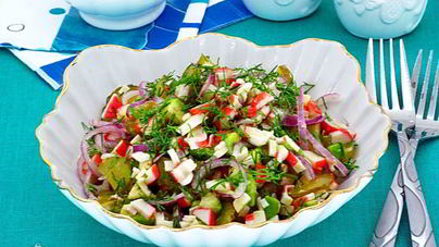 Крабовый салат с авокадо