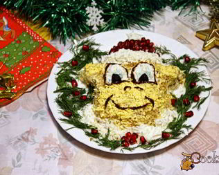 Новогодний салат Обезьянка