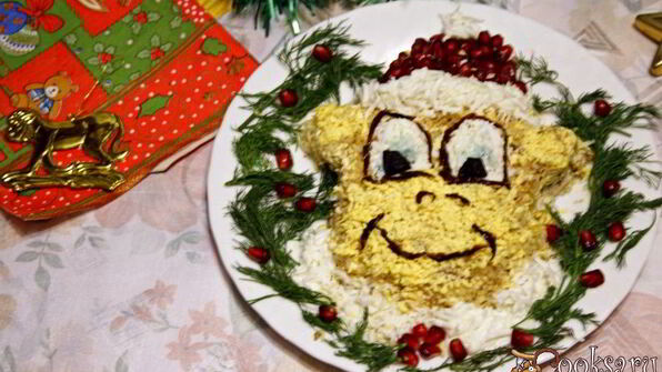 новогодний салат обезьянка