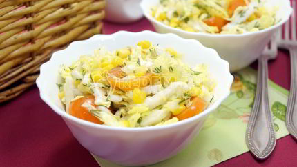 Постный салат из пекинской капусты