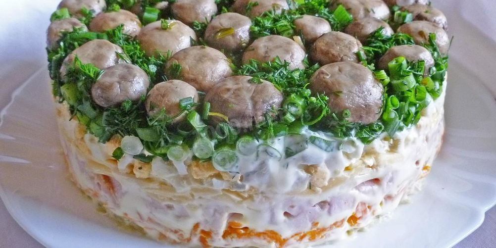 Рецепт салат грибная поляна с шампиньонами