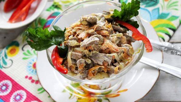салат из куриной печени с морковью