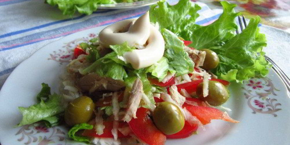 Рецепт салат из курицы с овощами