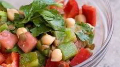 Салат из нута и чечевицы по-мароккански