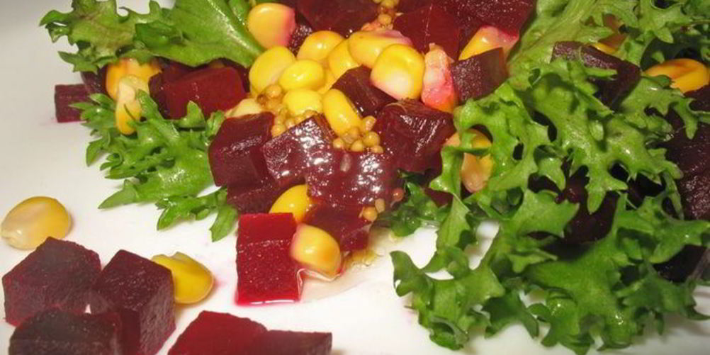 Рецепт салат из свеклы с кукурузой