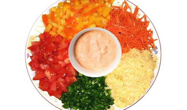 Салат Козел в огороде с сыром