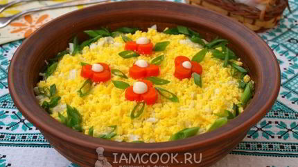 Салат Мимоза с горбушей