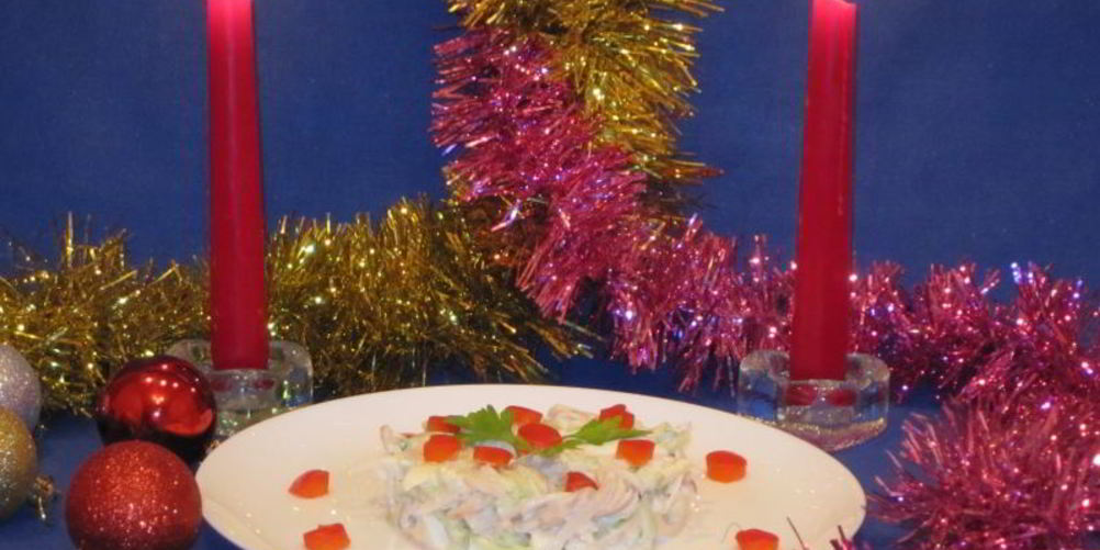 Рецепт салат с кальмарами