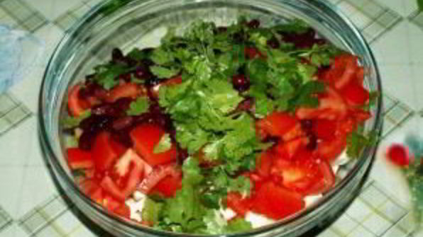 салат с копченой куриной грудкой