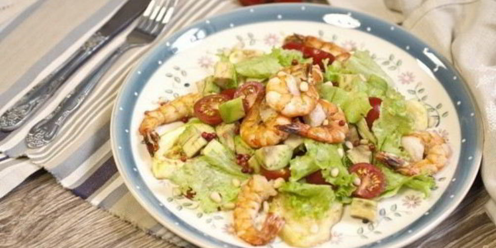 Рецепт салат с креветками и помидорами