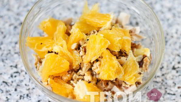 салат с курицей и апельсином