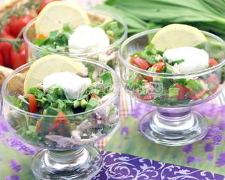 Салат с курицей и черемшой