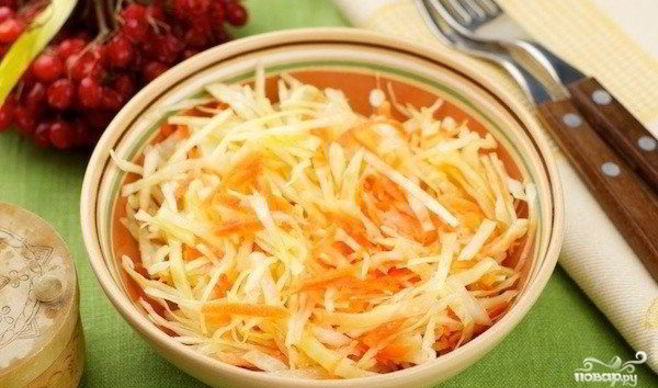 Свежий салат из капусты с морковью
