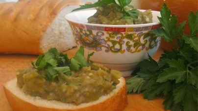 Дип из запеченных баклажанов и перца