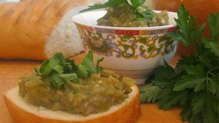 Дип из запеченных баклажанов и перца