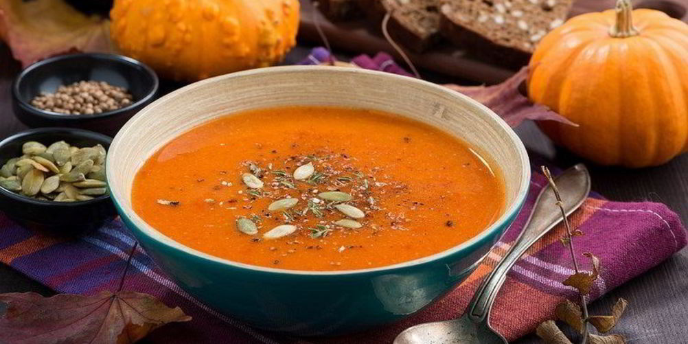 Рецепт ароматный тыквенный суп с чечевицей и кориандром